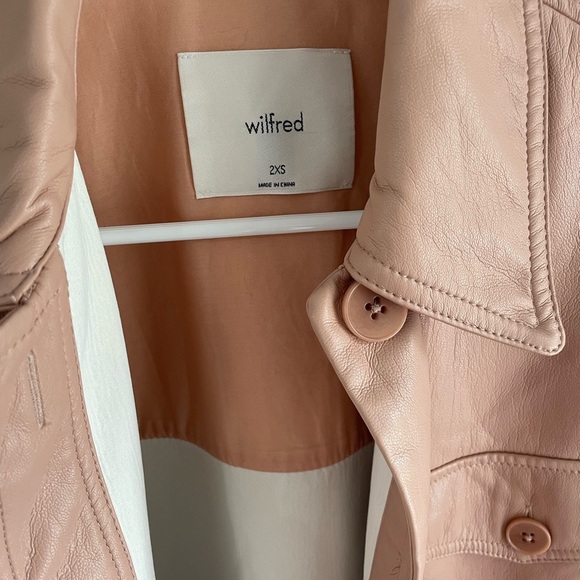 Aritzia Wilfred The Ganna Button Down Shirt - Blush Pink Faux Leather - XXS/2XS - Picture 3 of 16